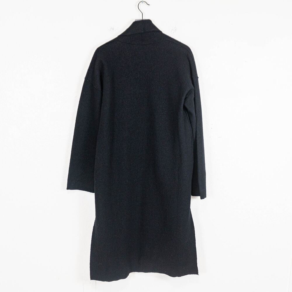 Eileen Fisher Lightweight Boiled Wool Icon Coat in Regenerative wool black - Picture 4 of 11